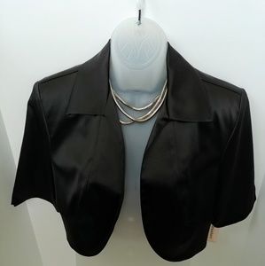 NWT Dress Barn Black Satin Shrug | Women's Sz S